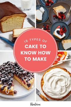 different types of cake to know how to make