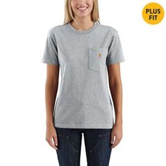 Carhartt Ladies' Short Sleeve Pocket Tee, 103067-643 Carhartt T Shirt, Dickies Women, Carhartt Womens, Carhartt Workwear, Carhartt Women, Work Wear Women, Work Tops, Pocket Tshirt, Knitted Tshirt