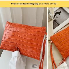 Brand New Never Used I Took Tag Off Though Cheap Orange Rectangular Shoulder Bag, Orange Rectangular Bags With Branded Hardware, Orange Rectangular Bag, Shein Bags, Orange Crossbody Shoulder Bag For On-the-go, Cheap Orange Rectangular Wallets, Small Black Purse, Wristlet Bag, Embroidered Handbag