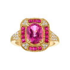 Accessorize in style with this Tiara 14k gold plated sterling silver pink topaz & 1/6 carat T.W. diamond ring. Click on this JEWELRY & WATCHES GUIDE to learn about fit, styles, materials and more! Accessorize in style with this Tiara 14k gold plated sterling silver pink topaz & 1/6 carat T.W. diamond ring. Click on this JEWELRY & WATCHES GUIDE to learn about fit, styles, materials and more! FEATURES Width: 15 mm Shank style: traditional Band fit: rounded Nickel free Metal: sterling silver Platin Oval Setting, Right Hand Rings, Pink Topaz, Color Grading, Gold Plated Sterling Silver, Womens Jewelry Rings, 9 And 10, Tiara, Topaz