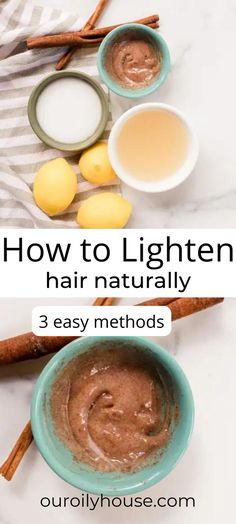 Hair Lightener Diy, Sun In Hair Lightener, Sun In Hair, Hair Lightening Spray, Lightening Dark Hair, Lighten Hair Naturally, Natural Hair Highlights, Lighten Hair, Hairstyles For Hot Weather