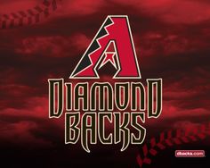 the diamond backs logo is shown against a dark red sky with baseballs in it