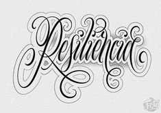 an artistic type of lettering that looks like it has been created in the style of calligraphy