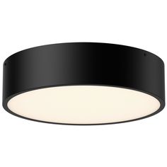 a black ceiling light with white lights on the bottom and an oval shade above it