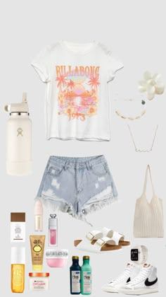 Cute Hot Day Outfits, Vacation Outfits Teen, Costal Astethic Outfits, Beach School Outfits, Beach Themed Outfits, Cruise Outfits Teenage Girl, Coconut Girl Outfits For School, Summer Girl Outfits