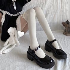 Attention: This price includes a pair of stockings only, others are not included. Black Hosiery For Cosplay, Fitted Harajuku Style Knee-high Socks, Retro Fitted Stockings, Perfect Skin Care Routine, Perfect Skin, Care Routine, Lace Trim, White Black, White And Black