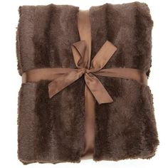 a brown blanket with a bow on it