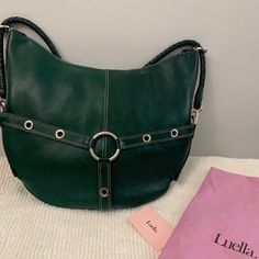 Beautiful And Large Luella Bartley Shoulder Bag. Dark Green Color, 100% Leather, In Excellent And Mint Condition. Clean Inside And Out. Come With Its Original Dust Bag. Measures 15.5x12x1.5. Made In Turkey. Green Shoulder Bag With Palladium Hardware For Everyday, Versatile Green Shoulder Bag With Double Handle, Green Shoulder Bag With Palladium Hardware, Green Leather Shoulder Bag With Adjustable Handle, Luella Bartley Bag, Handmade Bohemian Green Shoulder Bag, Classic Green Shoulder Bag With Silver-tone Hardware, Luella Bartley, Dark Green Color