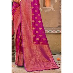 Purple colored saree is made from banarasi silk fabric which is highlighted with beautiful weaving and tassels border as shown. comes along unstitched banarasi silk blouse piece which you can customise as per your design/style. Occasion - You can wear this saree for festivals, functions and ideal for any fashionista. Note:- the actual product may differ slightly in color and design from the one illustrated in the images when compared with computer or mobile screen. Measurements: Saree : Banarasi Silk : 5.5 Mtrs Blouse : Banarasi Silk : 0.8 Mtr Material: Banarasi Silk Stitch Type: Unstitched Occasion: Festive, Sangeet Country of Origin: India Care Guide: Dry Clean Saree Banarasi, Banarasi Silk Saree, Mobile Screen, Blouse Piece, Purple Floral, Design Style, Silk Blouse, Silk Fabric, Silk Saree