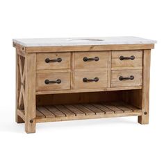 a bathroom vanity with marble top and wooden drawers on the bottom, against a white background