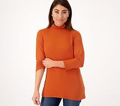 Anything but basic! This mock-neck top is an essential part of your wardrobe. Pair it with a blazer, cardigan, or wear it on its own. From Women with Control®. Blazer Cardigan, Mock Neck Top, Wear It, Mock Neck, Bell Sleeve Top, High Neck Dress, Top Blouse, Tops & Tees, Blazer