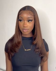 Brown Lacefront Wig, Layerd Wigs For Black Women, 20 Inch Layered Wig, Front Layered Long Hair, Leave Out With Layers, Closure Sew In Layers, Layers Wig Black Women, Wig With Layers Black Women, Dark Brown Sew In