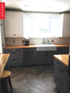 the kitchen is clean and ready to be used as a dining room or office space