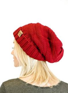 Unisex Solid Color Knit Oversized Slouchy Beanie - Niobe Clothing One Size Solid Color Hat For Fall, Slouchy Hats For Cold Weather, Red Beanie For Fall, One Size Fits Most, Casual Solid Beanie For Fall, Casual Solid Color Beanie For Fall, Casual Red Soft Knit Beanie, One Size Winter Beanie For Fall, Trendy Outdoor Beanie One Size, Warm Beanie One Size For Fall