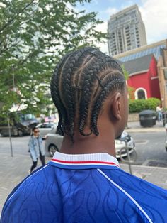 #hair #mencornrowdesigns #cornrows #hairstyles #aesthetic Love Heart Cornrows, Thick Cornrows Braids Men, 5 Cornrows Braids Men, Black Boy Cornrows, Cornrows Into Braids, Conrows Lines And Braids Men