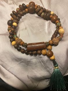 MALA BEAD NECKLACE Custom Design From Vintage Prayer Malas Bodhi rudraksha tulsi India Nepal Bali - Etsy Handmade Brown Mala For Rituals, Brown Spiritual Mala With Polished Beads, Traditional Brown Beaded Mala, Brown Beaded Spiritual Mala, Traditional Brown Hand-strung Mala