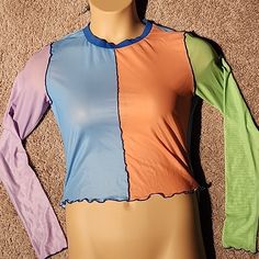 Delia*S Long Sleeve Mesh Top Blue, Green, Orange And Purple Nwot Thanks For Interest In My Closet Bundle 3+ Items For An Automatic 15% Discount Trendy Spring Tops With Color Matching, Multicolor Tops With Color Matching For Spring, Multicolor Tops With Color Matching For Summer, Multicolor Color Block Beach Tops, Casual Orange Tops With Contrast Color, Fitted Multicolor Contrast Top, Fitted Multicolor Contrast Color Top, Multicolor Contrast Color Tops For Summer, Colorful Fitted Color Block Top