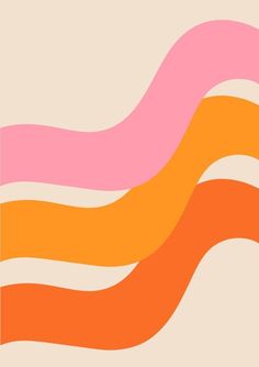 an orange and pink wave on a beige background