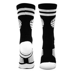 These performance everyday volleyball socks are great for all activities whether it is on or off the court, to daily wear or hanging with friends a volleyball player's feet will be comfortable in a pair of these mid-calf volleyball socks.  With the large volleyball ball design on the sock, these mid-calf volleyball socks are sure to be a staple in a volleyball players wardrobe.  These moisture-wicking volleyball crew socks are sure to keep a player's feet comfortable and dry with the RUNTECHNOLO Sporty Moisture-wicking Socks For Gym, Sporty Moisture-wicking Gym Socks, Sporty Sweat-resistant Gym Socks, Breathable Comfortable Socks For Sports Events, White Anti-odor Socks For Sports Events, White Anti-odor Socks For Sports, Anti-odor White Socks For Sports Events, Sporty Sweat-resistant Socks For Sports, Sporty Fade-resistant White Socks