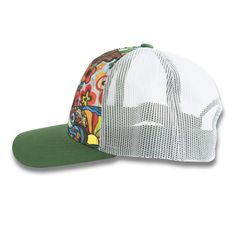 MID PROFILE FIT SPECS: 53% Polyester 47% Cotton Adjustable snapback closure One Size Fits All Mesh back Plastic snap Hard buckram Adjustable Flat Brim Trucker Hat For Sports, Green Adjustable Flat Brim Snapback Hat, Green Trucker Baseball Cap With Flat Brim, Green Trucker Cap With Flat Brim, Adjustable Snapback Trucker Hat, Adjustable Green Snapback Hat, Green Adjustable Fitted Hat With Curved Bill, Adjustable Green Baseball Cap With Curved Bill, Adjustable Trucker Snapback Hat With Curved Brim