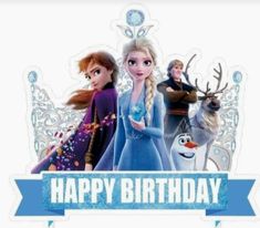 an image of frozen princess birthday card with the characters from frozen kingdom and snow queen