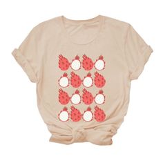 This Checkered Dragon Fruit Shirt is such a fun way to showcase your love of this delicious exotic tropical fruit.  Check out more dragon fruit designs at https://www.etsy.com/shop/AlohaKekoa?search_query=dragon+fruit This t-shirt is everything you've dreamed of and more. It feels soft and lightweight, with the right amount of stretch. It's comfortable and flattering for all.  * 100% combed and ring-spun cotton (Heather colors contain polyester) * Fabric weight: 4.2 oz/yd² (142 g/m²) * Pre-shrun Red T-shirt For Summer Gift, Printed Pink T-shirt As Gift, Pink Printed T-shirt As A Gift, Printed Relaxed Fit Tops As Gifts, Printed Relaxed Fit Tops For Gifts, Relaxed Fit Printed Tops As Gifts, Printed Tops With Relaxed Fit As Gift, Funny Summer Tops As Gift, Casual Printed Tops For Gifting