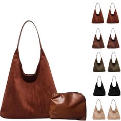 PRICES MAY VARY. Suede Bags for Women------Crafted from wear-resistant faux suede, offering durability and a refined texture Suede Tote Bag Size------ 36*31*13 cm/ 14.1*12.2*5.1 in.This faux suede tote bag easily accommodates a tablet, books, cosmetics, and more. The included wallet stores lipstick, keys, card holders, and other small items.The storage space of this brown suede bag is roomy for your daily belongings Excellent Craftsmanship------ Reinforced seams ensure strong strap connections. Brown Suede Bag, Corduroy Tote Bag, Suede Tote Bag, Custom Handbags, Suede Purse, Brown Tote Bag, Suede Bag, Suede Tote, Suede Handbags