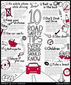 a poster with the words 10 road trips every driver should know in red and white