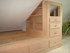 a room with some drawers in it