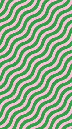 an abstract green and pink background with wavy lines