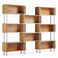 a book shelf with four shelves on each side