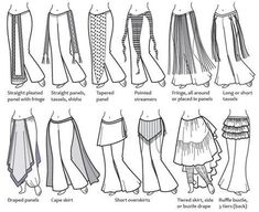 the different types of skirts that can be worn in various styles and colors, including one with