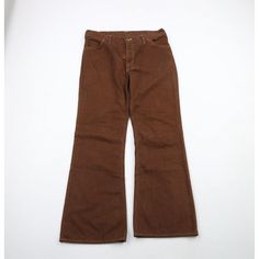 Vintage 70s Lee Mens 36x32 Faded Wide Leg Bell Bottom Denim Jeans Brown Usa Mens Jeans Blemish On The Back Bottom Right Leg Cuff. Distressed And Faded. Usa Made. 11.75 Inch Leg Open Mens Size 36 Measurements Are: 18 Inches Across The Waist Laid Flat 32 Inch Inseam 43 Inches From Top To Bottom Brown 50% Cotton 50% Polyester Check Out My Other Items In My Store! Pr723 Jeans Brown, Leg Cuffs, Mens Straight Jeans, Lee Jeans, Bell Bottom, Wide Leg Denim, Vintage 70s, Bell Bottom Jeans, Mens Jeans