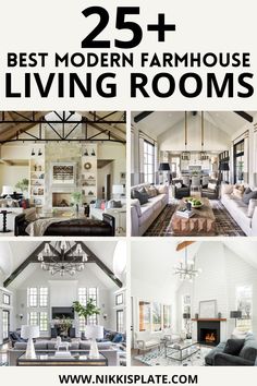 Best Modern Farmhouse Living Room Decor Ideas; The farmhouse living room is a space of comfort, warmth, and style. Find all your Farmhouse-Style Living Room Decor Ideas here! {Modern Farmhouse Living Room Decor Ideas, Farmhouse living room decorating ideas, Modern farmhouse living room decorating ideas, modern farmhouse living room design, rustic farmhouse living room decor} Modern Farmhouse Living Room Chandelier, Modern Farmhouse Decor Living Room Interior Design Farm House, Farmhouse Living Room With Fireplace, Small Modern Farmhouse Living Room, Black And White Farmhouse Living Room, Farmhouse Livingroom Decor, Modern Farmhouse Living Room Wall Decor, Farmhouse Living Room Designs, Modern Farmhouse Family Room