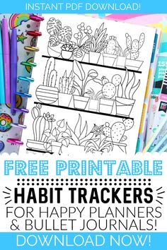 Free Printable Planner Pages 2023, Free Printable Habit Tracker, Ocd Therapy, Happy Planner Free Printable, Class Planner, Printable Habit Tracker, Happy Planner Printables, Happy Planner Layout