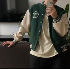 Jock Outfit, Katherine Center, Green Varsity Jacket, Boy Jacket, Hello Stranger, Mens Smart Casual Outfits