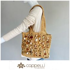 Cappelli Straworld Beige Straw Crochet Multicolor Beaded Accents Shoulder Tote. Enjoy This Classic Fashionable Tote Throughout The Upcoming Season. Details Approx: - Measures: H 9” X W 12" X D 4” - Arm Fit: 11” - Handle: Double - Features: Top Magnet Snap Closure, Front Is All Beautifully Embellished, All Paper Straw, Interior: 1 Zip Pocket, Beige Cotton Lining - Nwt: New With Tag. Please Refer To All Photos Close Up & Ask Questions! Reasonable Offers Are Welcome! 24060cp0312 Beaded Crochet Beach Bag For Summer, Bohemian Beaded Crochet Bag For Summer, Summer Embellished Beige Bags, Summer Beach Crochet Bag With Beads, Beige Beaded Crochet Bag For Beach, Brown Crochet Beach Bag With Weaving Detail, Summer Beach Beaded Crochet Bag, Summer Beach Crochet Bag With Beaded Detail, Gold Beaded Beach Bag