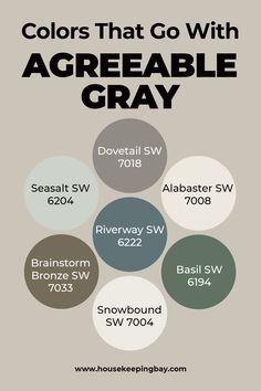 the colors that go with agreeable gray in this poster are available for purchase at house of