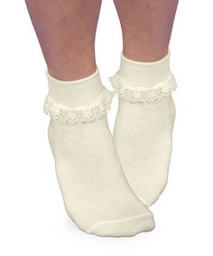 This simplicity lace sock is sure to dress up any outfit and make your little girl feel special. The delicate lace detail on the cuff showcases a beautiful floral pattern that is sure to catch the eye. Look girly and classy with this adorable lace sock. Sock features include smooth toe construction and reciprocated heel and toe for durability.  Perfect for dressing up, everyday, Easter outfits, and much more!Classic floral lace sockCotton rich to keep feet comfortableReciprocated heel and t Socks With Frills, 80s Socks, Lacy Socks, Lace Sock, Ivory Girls Dress, Frilly Socks, Yellow Socks, Xmas List, Baby Shoe Sizes