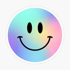 a smiley face sticker on a white background