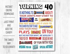 a poster with the words turning 60 on it