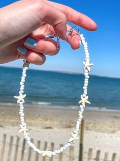 White beaded choker with tan star fish charms! Check out our handmade choker collection! We have so many unique and different chokers to choose from! Surf Jewelry, Beachy Jewelry, Preppy Jewelry, Handmade Chokers, Picture Inspiration, Diy Bracelet Designs, Star Fish, Beads Bracelet Design, Jewelry Accessories Ideas