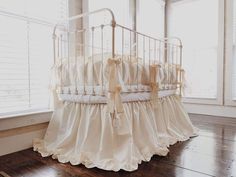 Ivory | Ruffled Crib Bedding Set Farmhouse Crib, Neutral Crib Bedding Sets, Neutral Nursery Bedding, Farmhouse Cribs, White Crib Bedding, Crib Liners, Girl Crib Bedding Sets, Crib Bedding Boy