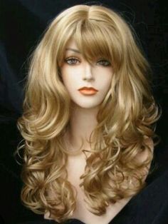 Long Bouncy Curls, Auburn Highlights, Cortes De Cabello, Faux Hair, Natural Hair Wigs, Pale Blonde, Haircuts For Medium Hair, Bouncy Curls, Golden Blonde