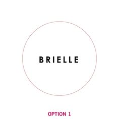 the words briele are in a circle on a white background with pink lettering