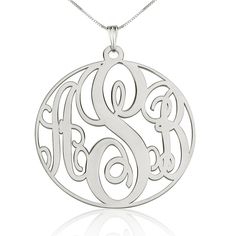 This sterling silver personalized monogram pendant necklace is an exquisite and chic way to show that special person in your life how much you care. Buy Now! Monogram Pendant Necklace, Monogram Necklace Gold, Monogram Pendant, Silver Monogram, Circle Monogram, Monogram Jewelry, Gold Monogram, Personalized Pendant, Monogram Necklace