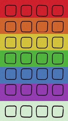 a rainbow background with squares and rectangles in different colors, all on top of each other