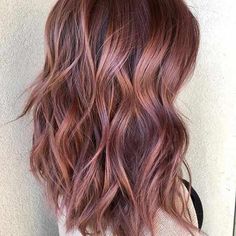 Rose Gold Brown Hair, Gold Brown Hair, Rose Gold Hair Balayage, Brunette Hair Cuts, Gold Balayage, Hair Color Rose Gold, Balayage Blonde