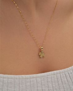 14k Solid Gold Clover Necklace, Minimalist 4 Leaf Clover, Dainty Good Luck Pendant, Luck Pendant, Tiny Necklace, Gift for Her,gift for Wife - Etsy Dainty 14k Gold Charm Necklace For May Birthstone, Dainty Necklace With Adjustable Chain For Good Luck, Dainty 14k Gold May Birthstone Charm Necklace, Dainty Good Luck Jewelry With Flower Pendant, Dainty Flower Pendant Jewelry For Good Luck, Dainty May Birthstone Necklaces For Weddings, Gold Delicate Charm Necklaces For May Birthstone, Delicate Gold Charm Necklace With May Birthstone, Good Luck Pendant Jewelry With Delicate Chain