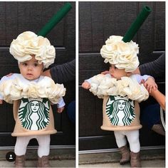 Starbucks Costume, Halloween Costume Ideas For Kids, Costume Ideas For Kids, Diy Halloween Costume Ideas, Halloween Costume Toddler Girl, First Halloween Costumes, Newborn Halloween Costumes, Newborn Halloween